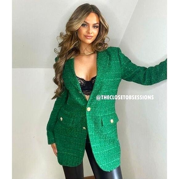 ZARA BLOGGER FAVE!!! Blazer with Contrast Buttons NWT - Picture 8 of 16